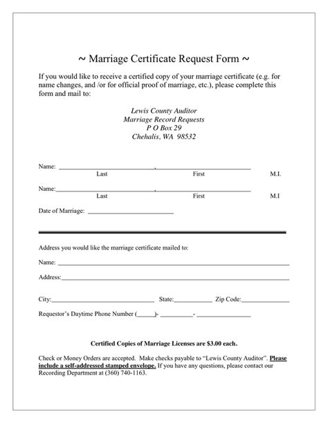 request copy of marriage certificate.